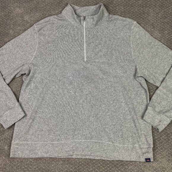 Faherty 1/4 Zip Pullover Sweater Men's XXL Gray Heather Legend Twill Stretch 2XL - Picture 1 of 13
